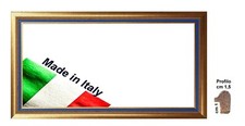 Cornice in legno Oro con rigo Azzurro per foto,diplomi,stampe,poster Spes. cm1,5