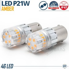 2 Lampadine Frecce LED P21W BA15S Arancioni CANbus Luce Potente 1400LM Plug Play