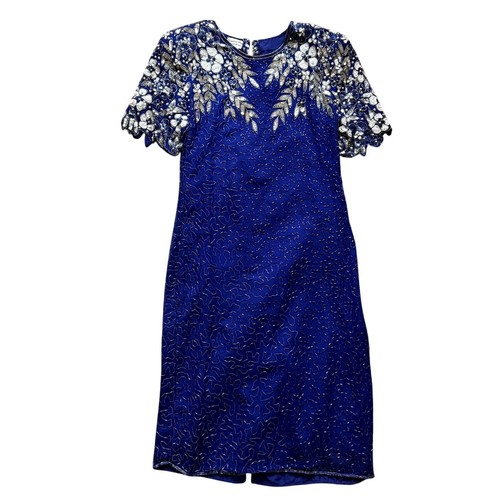 Vintage 80s 90s blue beaded - vintage,
