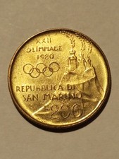 Moneta Repubblica San Marino 200 Lire 1980 Olimpiadi Lotta  FDC