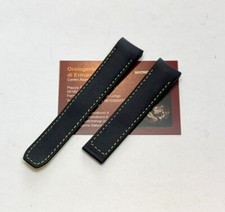 Cinturino Baume et Mercier originale in tela da vela nera imp. gialle 20/18