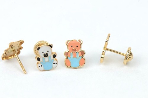 Orecchini panda oro giallo - orecchini,