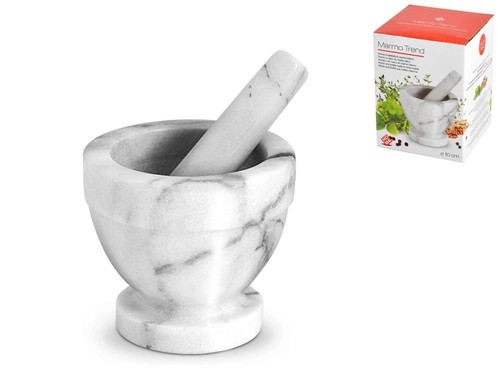 Mortaio marmo bianco con - bianco,