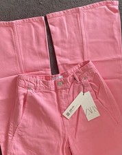 Jeans Zara rosa pastello vita