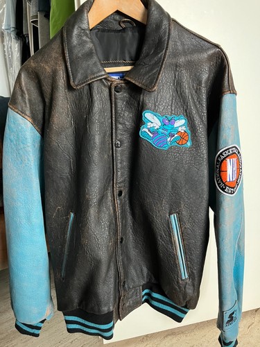 Giacca pelle vintage nba - in,