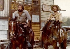 QUADRO STAMPA SU TELA CANVAS bud spencer & terence hill trinita' a cavallo 