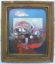 Giancarlo BRAGHIERI (Piacenza 1930-2009) Composizione OLIO su TELA cm 60x50 1975