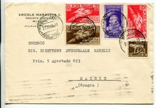 Salone Aeronautico Cent. 30 su busta da Firenze a Madrid