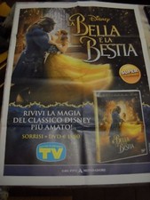 LOCANDINA POSTER MANIFESTO LA BELLA E LA BESTIA DVD DISNEY cm 62,00 x 86,00 cm