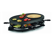 DESKI Raclette Party Grill Crepesmaker per 8 Persone 1200W Barbecue da Tavolo Elettrico