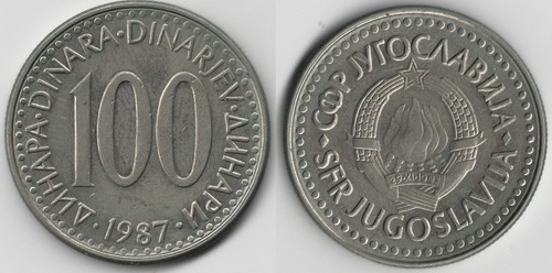 Jugoslavia 100 dinara - ,, 1987