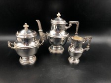 Set Teiera o caffettiera lattiera zuccheriera argentata Imperiale t Sheffield