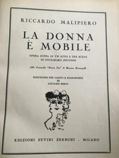 spartito musicale Malipiero la donna è mobile Luciano Berio Suvini Zerboni 1956
