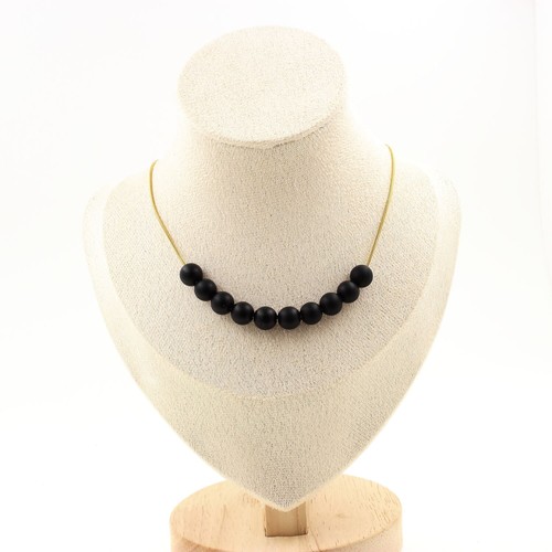 Collana perle onice nero - 10,