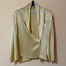 Marina Rinaldi Blusa Camicetta Camicia Oro Elegante 100% Seta Made in Italy