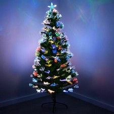 ALBERO DI NATALE IN FIBRA OTTICA 60 90 120 150 180 210 CM CON PUNTA STELLA A LED