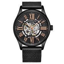 Orologio Uomo Stuhrling 3942M 3 Scheletro Automatico Maglia Acciaio Inox