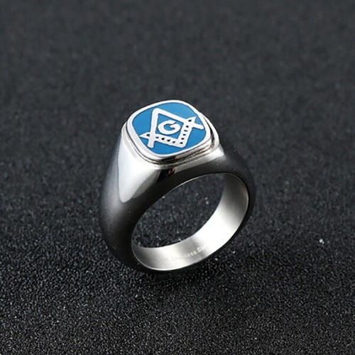 Anello uomo vintage smalto - smalto, blu