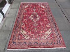 Sottile Vintage hand Fatto Tradizionale Orientale Lana Sbiadito Rosso L Tappeto