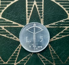 (£)     5 Lire 1979 (Il senso