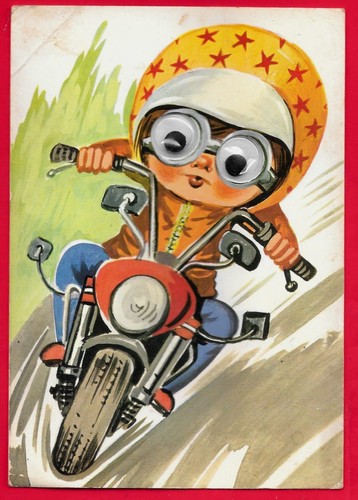 Bambino motociclista occhi - -,