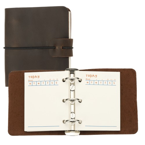 Quaderno anelli pelle a9 - ad,