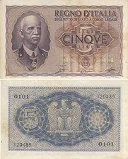   (1)  Lire 5 Impero 1940