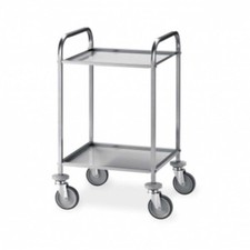 Carrello in acciaio inox 2 piani asportabili cm58x51xh91 4 ruote Kg.60 per risto