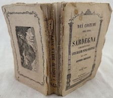 DEI COSTUMI DELL’ISOLA DI SARDEGNA ANTONIO BRESCIANI SARDINIA 1861 NURAGICI 