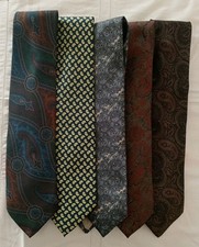 CRAVATTE VINTAGE lotto 5 pezzi pura seta CACHEMIRE 