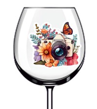 12x fotocamera fiori tropicali farfalla vetro vino colore vinile adesivo decalcomania z362