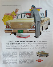 CHEVROLET  NEW V8 OF GENERAL MOTOR Pubblicità 1958  1 pagina originale 2B