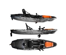 BIG MAMA KAYAK A PEDALI TRIKEN 330 - CANOA MONOPOSTO FISHING CON 4 PORTACANNE, 2