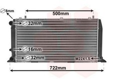 VAN WEZEL 03002047 Radiatore motore per AUDI 80 Limousine (8C2, B4)