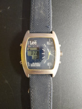 orologio dual time vintage LEE cinturino originale cassa alluminio