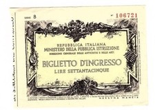 ITALY Biglietto d'Ingresso 75