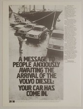 Pubblicità Stampa Volvo GL Diesel Cars 1980 Accanto Spedizione Cambio Manuale e Overdrive
