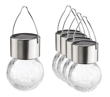 5er Set Acciaio Inox Solare Lampada a Sospensione Luce da Giardino Vetro Mosaico