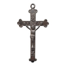 *HH* Antico Crocifisso Croce Gesù Cristo Confraternita Frate Teschio Religioso