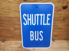 Insegna in metallo per bus navetta - cartello stradale scuolabus 18" x 12" insegna blu e bianca