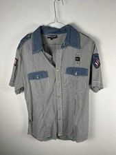 Camicia Blauer Men's Short Sleeve Shirt Blu Bianco Size L Camicia a Righe Uomo