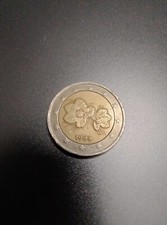 Moneta da 2 euro 1999 Finlandia fiori di lampone errore di conio