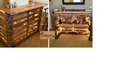 Banco bar realizzato con Bancali  EPAL arredamento 150x50 stile vintage h 120