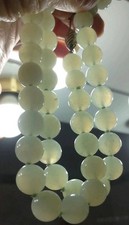 Antica collana Giada Giadeite cinese verde XIX sec chiusura argento 925 annodata