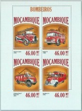 M1468 - MOZAMBICO - ERRORE, 2013 FOGLIO ERSPERF: Camion dei Pompieri