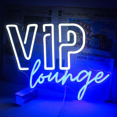 Insegna led neon - vip, blu