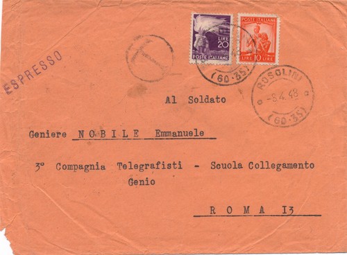 Italia 1948 busta - italia, espresso