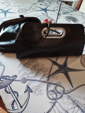 borsa pochette nera vera pelle