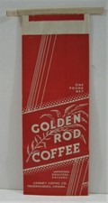Vintage Golden Rod Coffee Bag Janney Co Fredericksburg Va Unused Old Store Stock