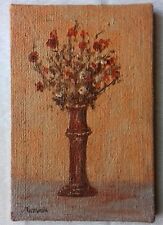QUADRO DIPINTO OLIO ACRILICO SU TELA  FIORI NATURA MORTA STILE MORANDI 20X30